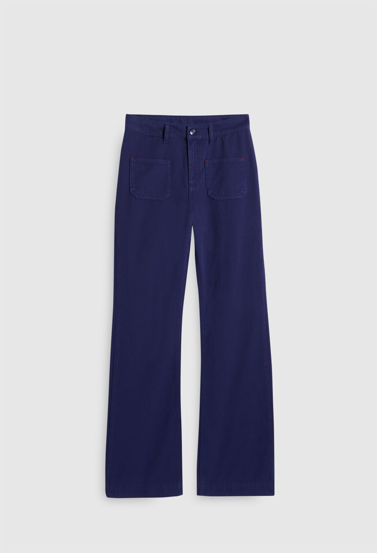 Hohe ausgestellte Hose aus Bio-Baumwolle