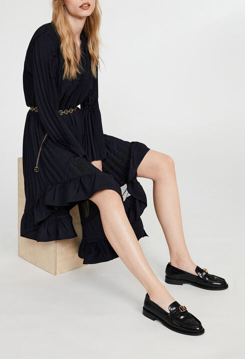 Plissee-Kleid mit Volants