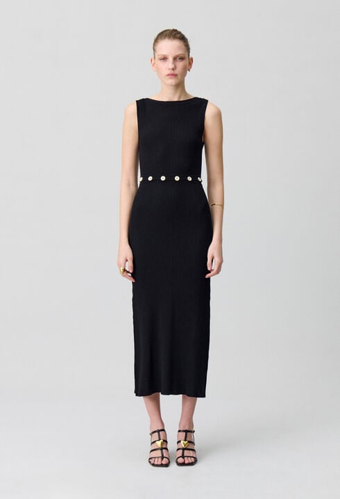Knielanges Strickkleid
