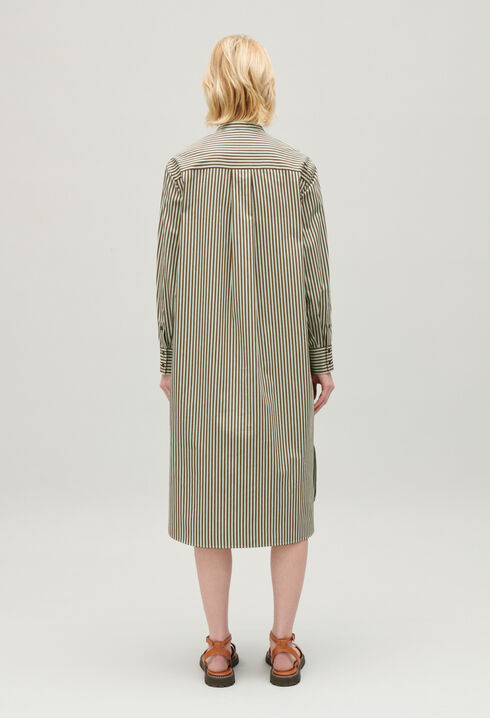 Langes Kleid mit Streifen-Design Grün