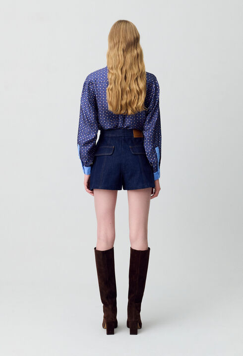 Kurze Jeans-Shorts in Raw Denim