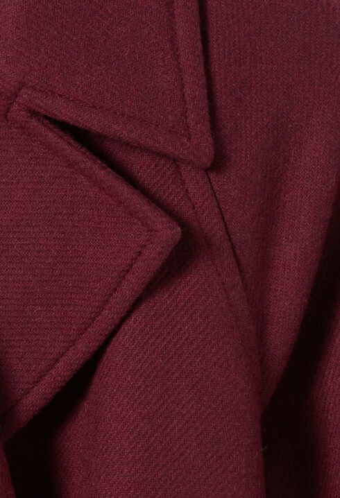 Langer bordeauxfarbener Trenchcoat