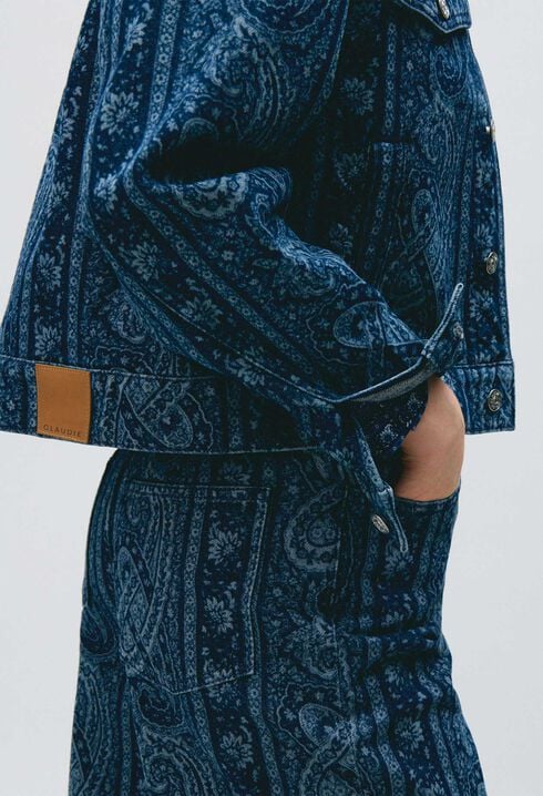 Bedruckte Jeansjacke
