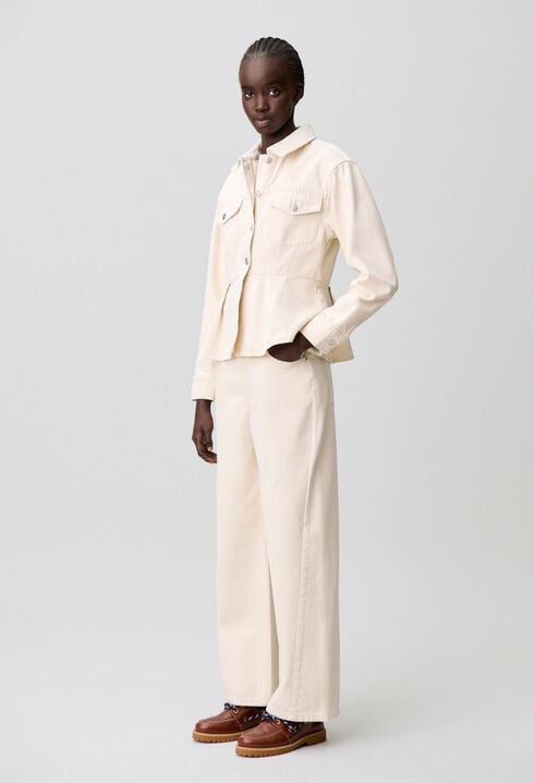 Jeans-Blouson Ecru Langarm