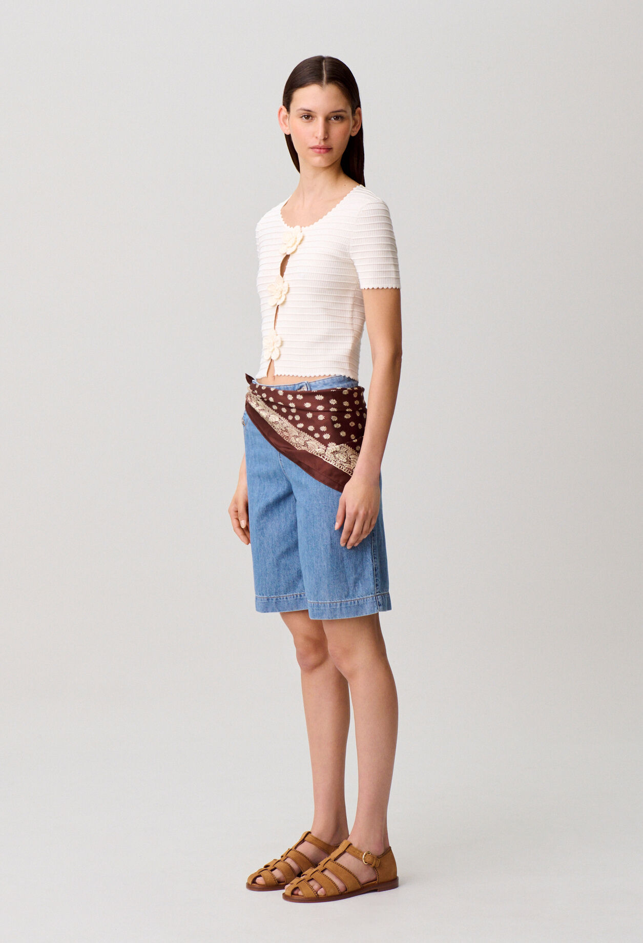 Gestreifter Kurzarmpullover