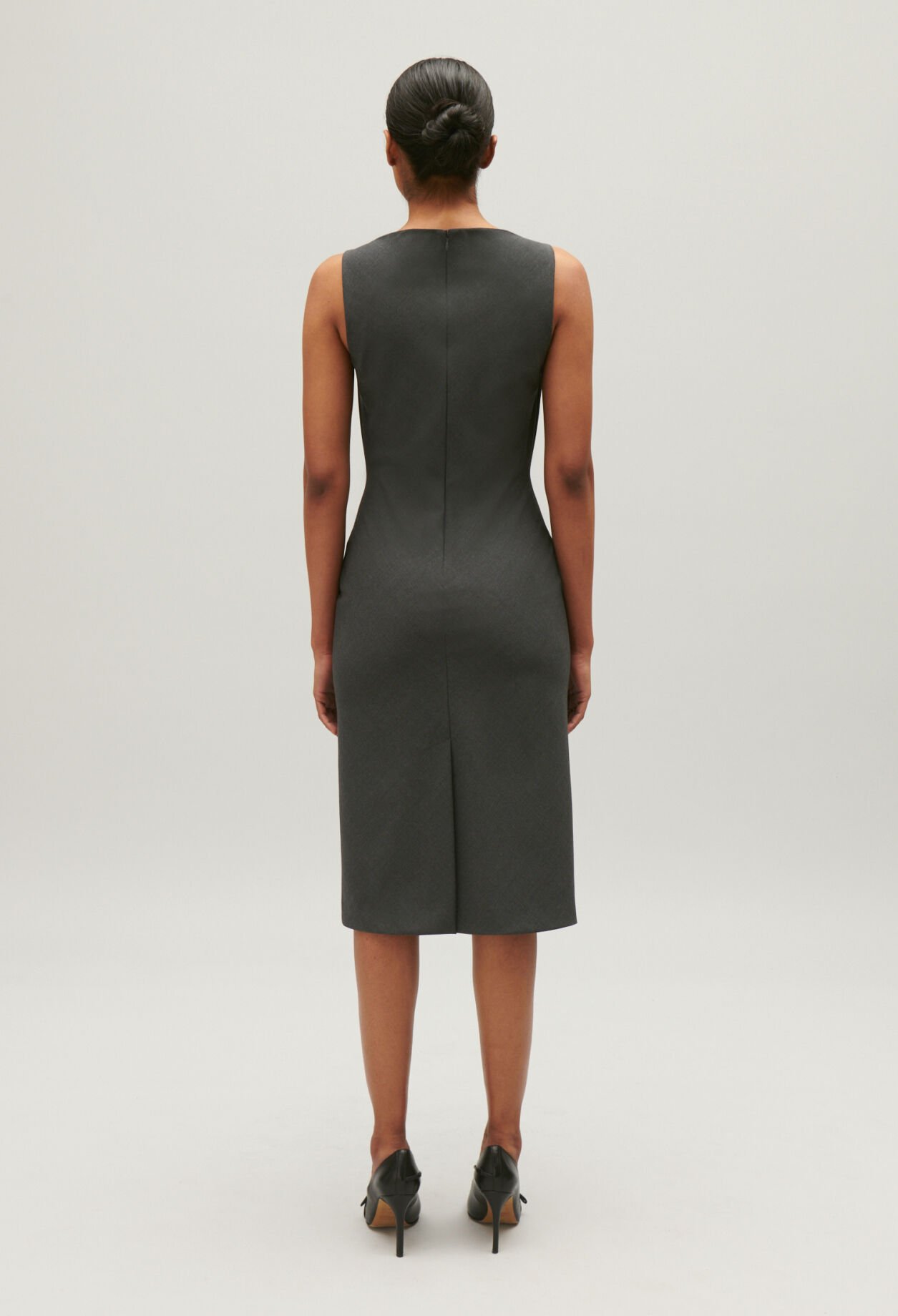 Halblanges Kleid gerade Schwarz