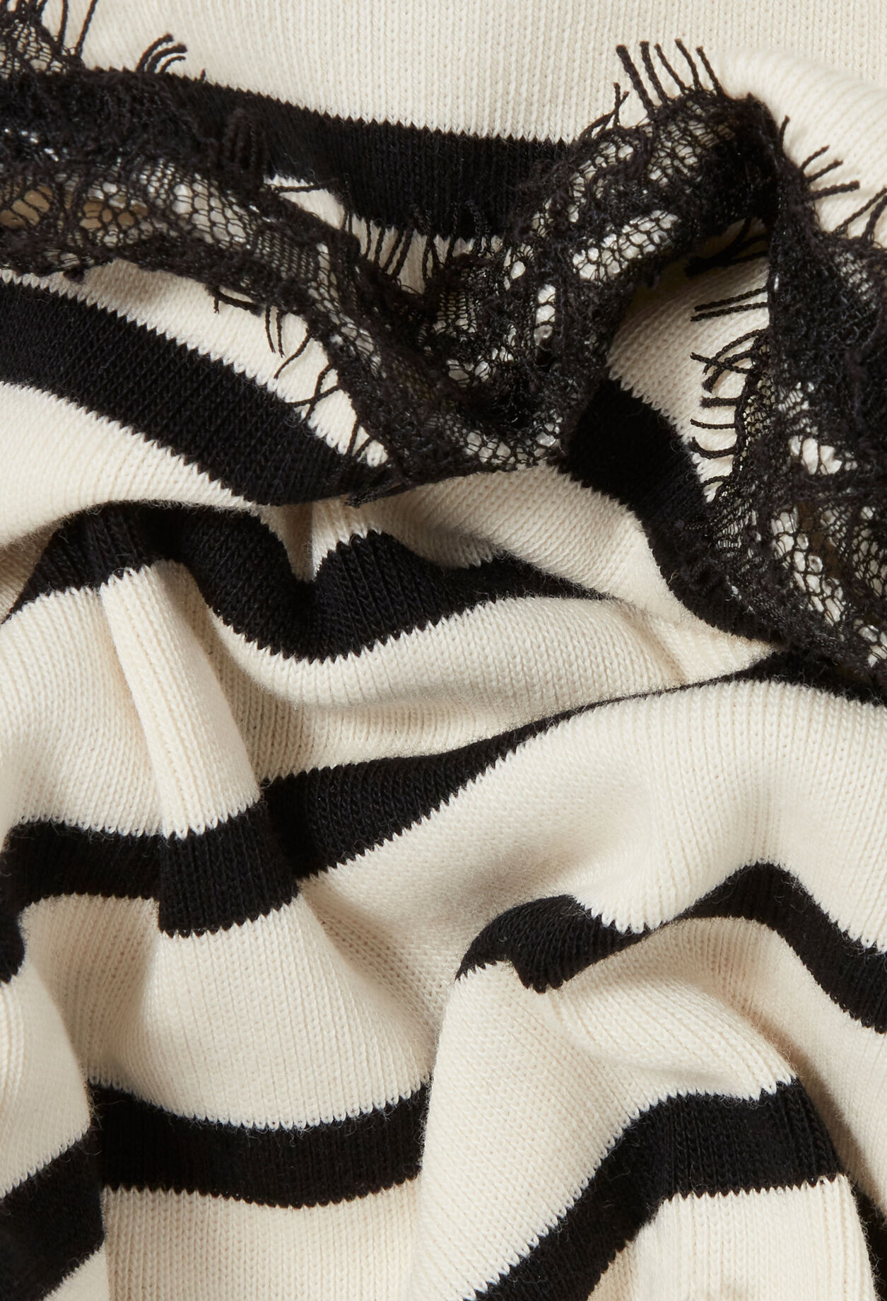 Marinière-T-Shirt mit Spitze