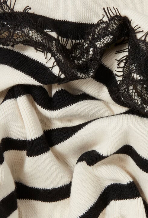 Marinière-T-Shirt mit Spitze