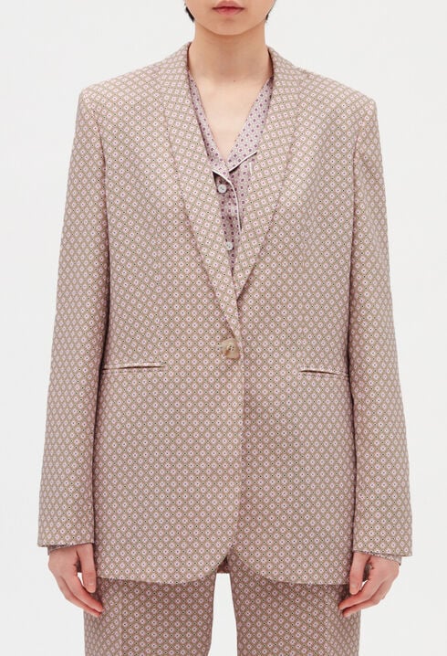 Kostümjacke mit Printmotiv, rosa