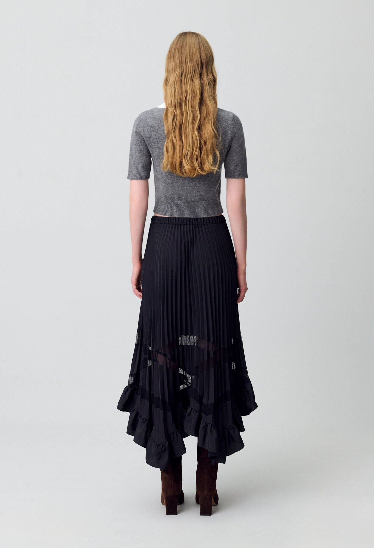 Langer asymmetrischer Faltenrock 