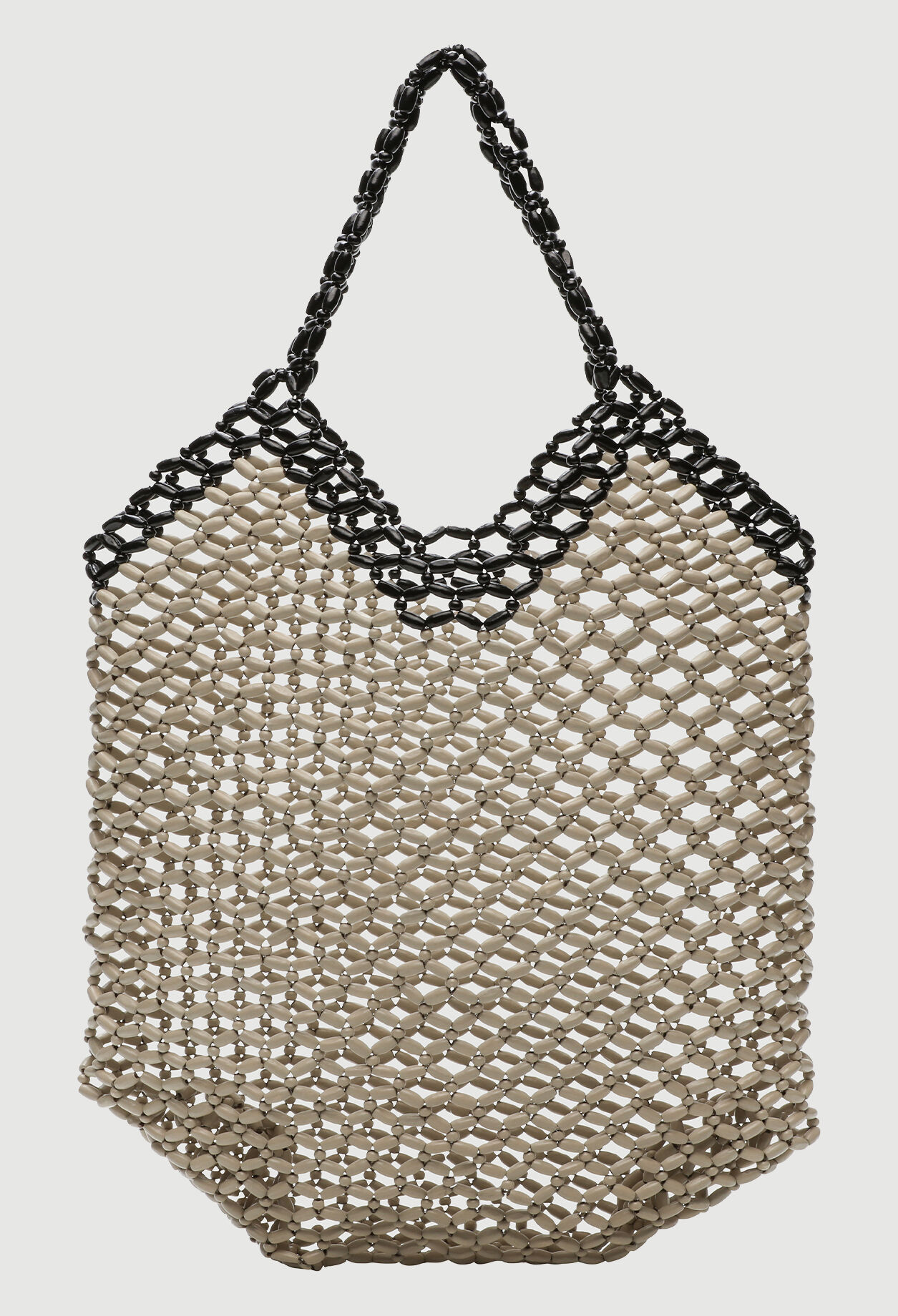 Tasche aus Holzperlen