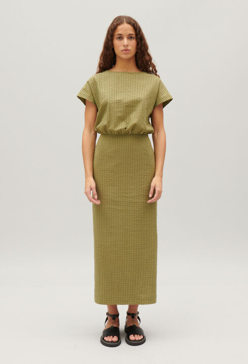 Midi-Kleid mit Streifen-Design