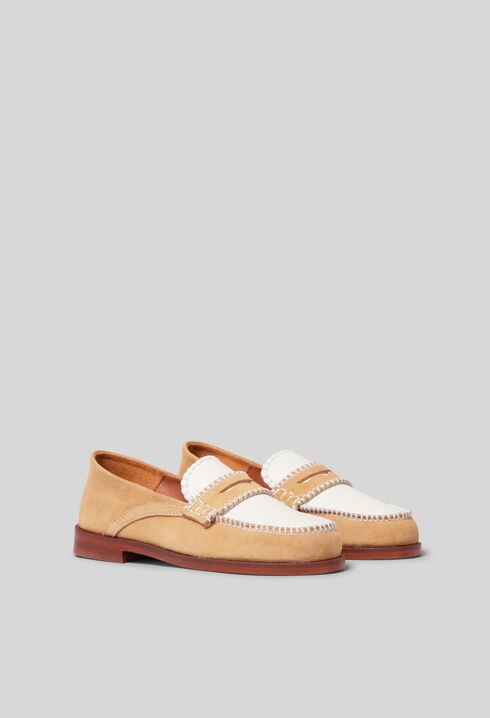 Wildleder-Ballerinas, Nahtdetails