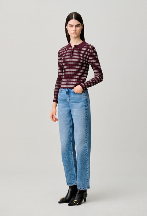 Gerade Jeans aus Washed-Denim