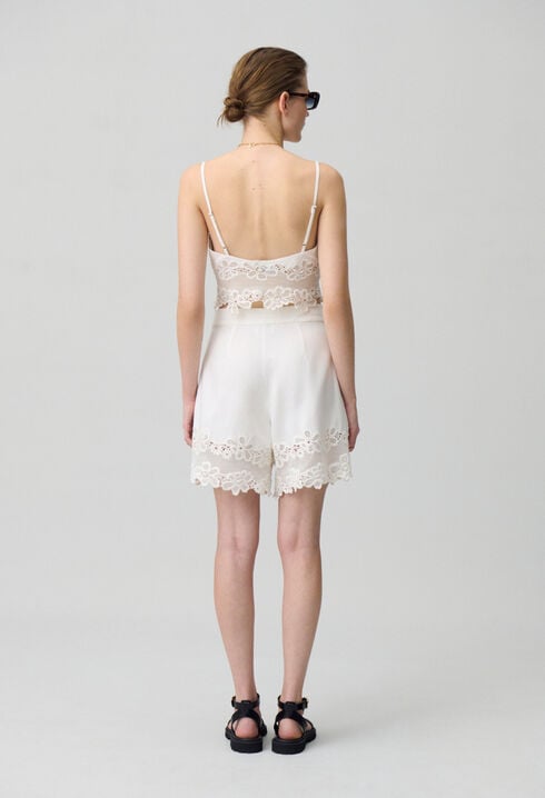 Kurze weite bestickte Shorts