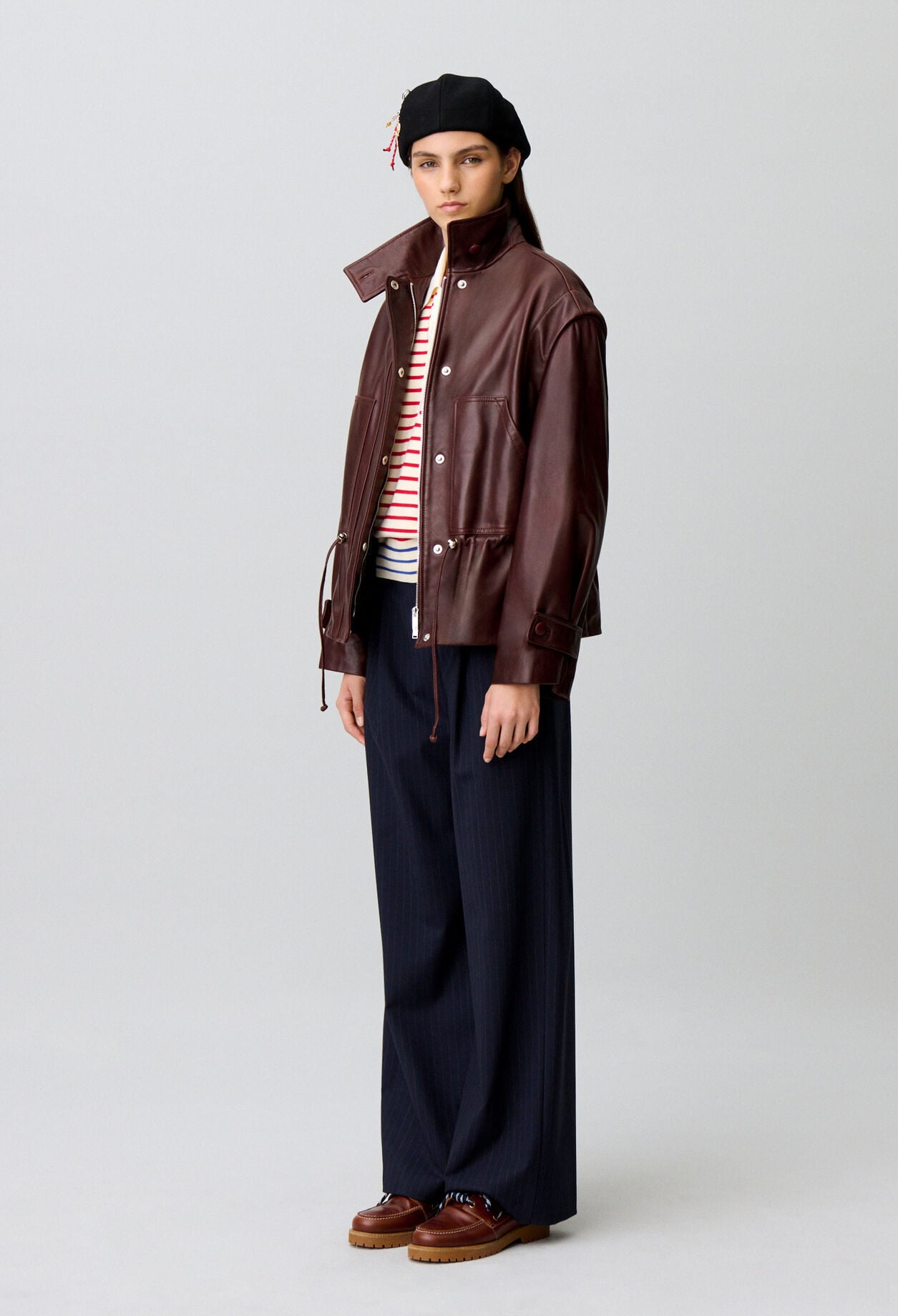 Weit geschnittener Lederblouson