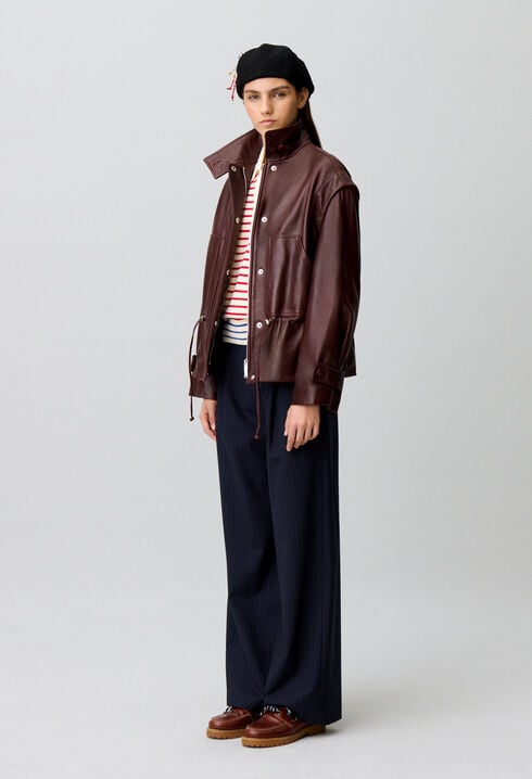 Weit geschnittener Lederblouson