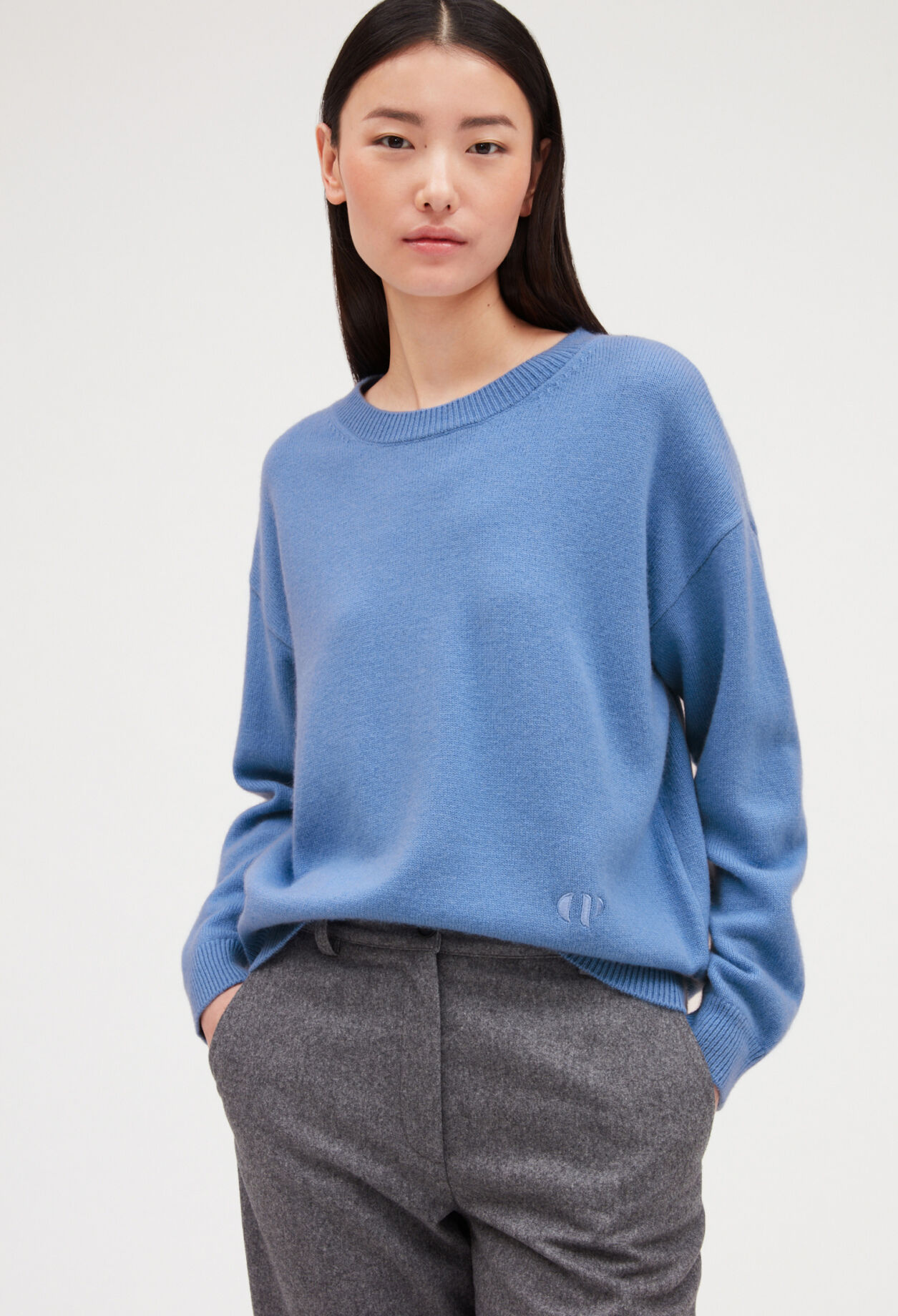 Blauer Pullover 100% Kaschmir
