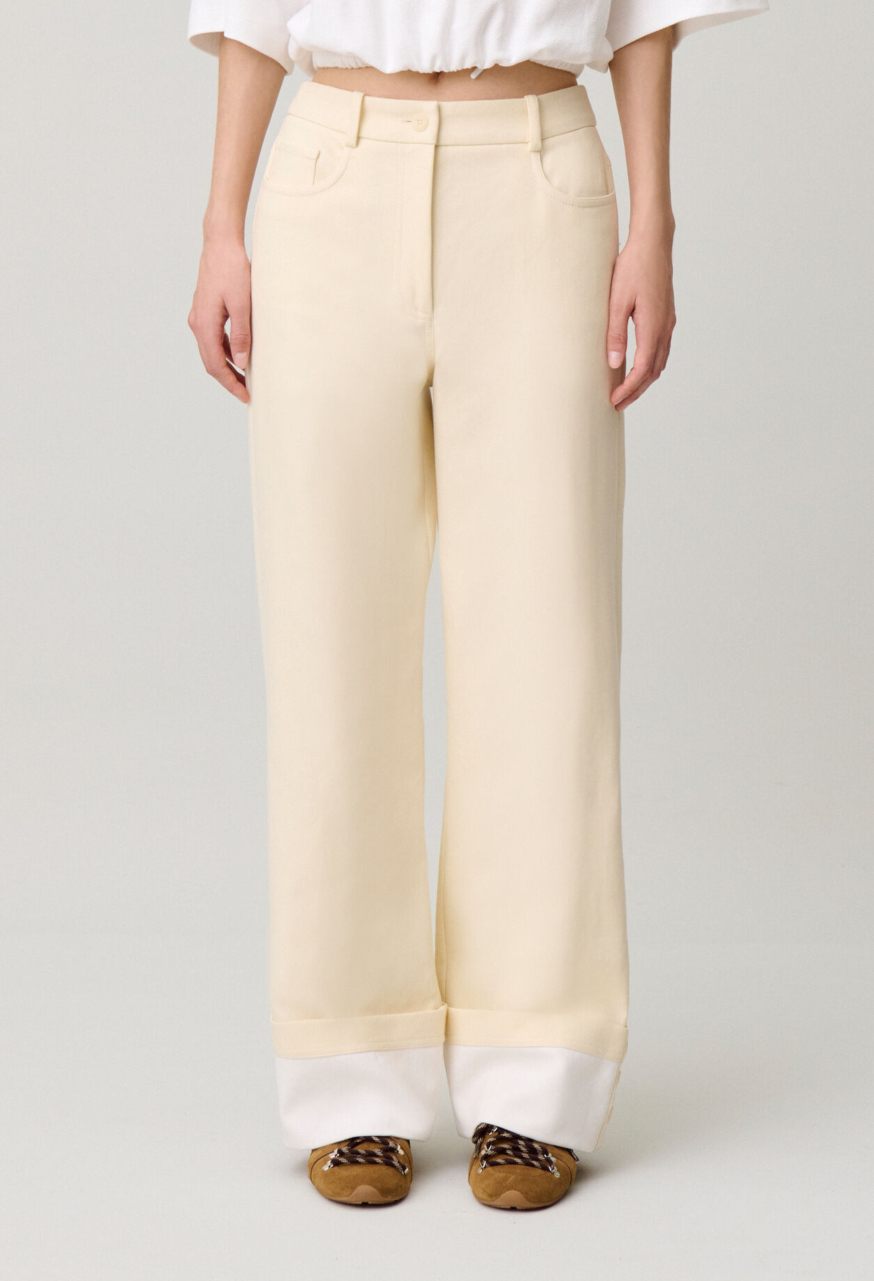 Elegante gerade Baumwollhose