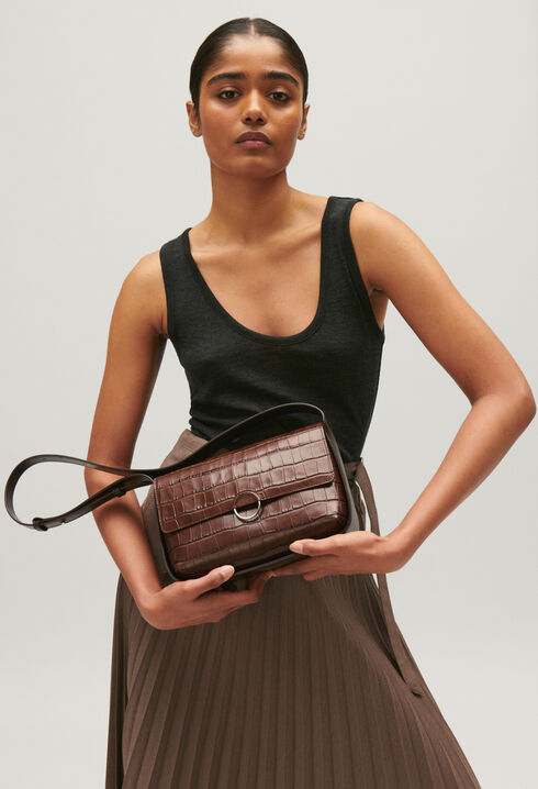 Braune Tasche Alix aus Materialmix
