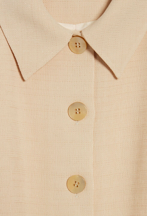 Kurzes Kleid mit Knopfbesatz Beige