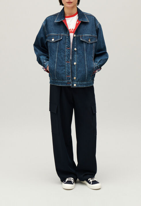 Wendbare Jacke aus Denim Oversize