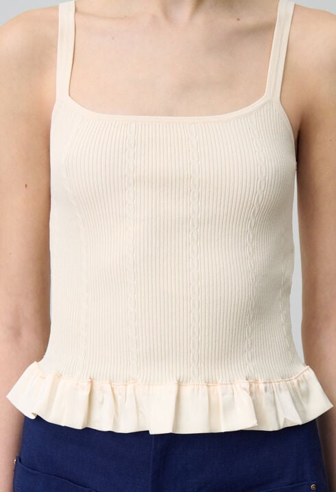 Satin-Top mit Rüschen