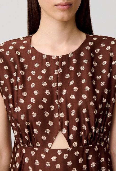 Langes bedrucktes Kleid