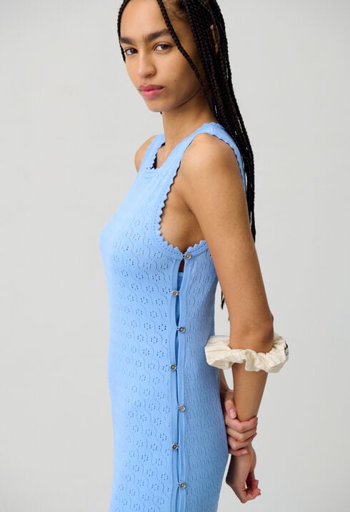 Knielanges Strickkleid