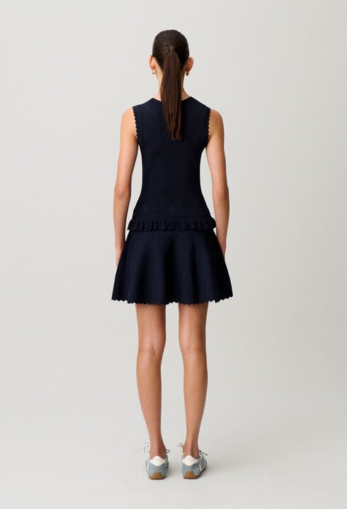 Strickkleid mit Volant