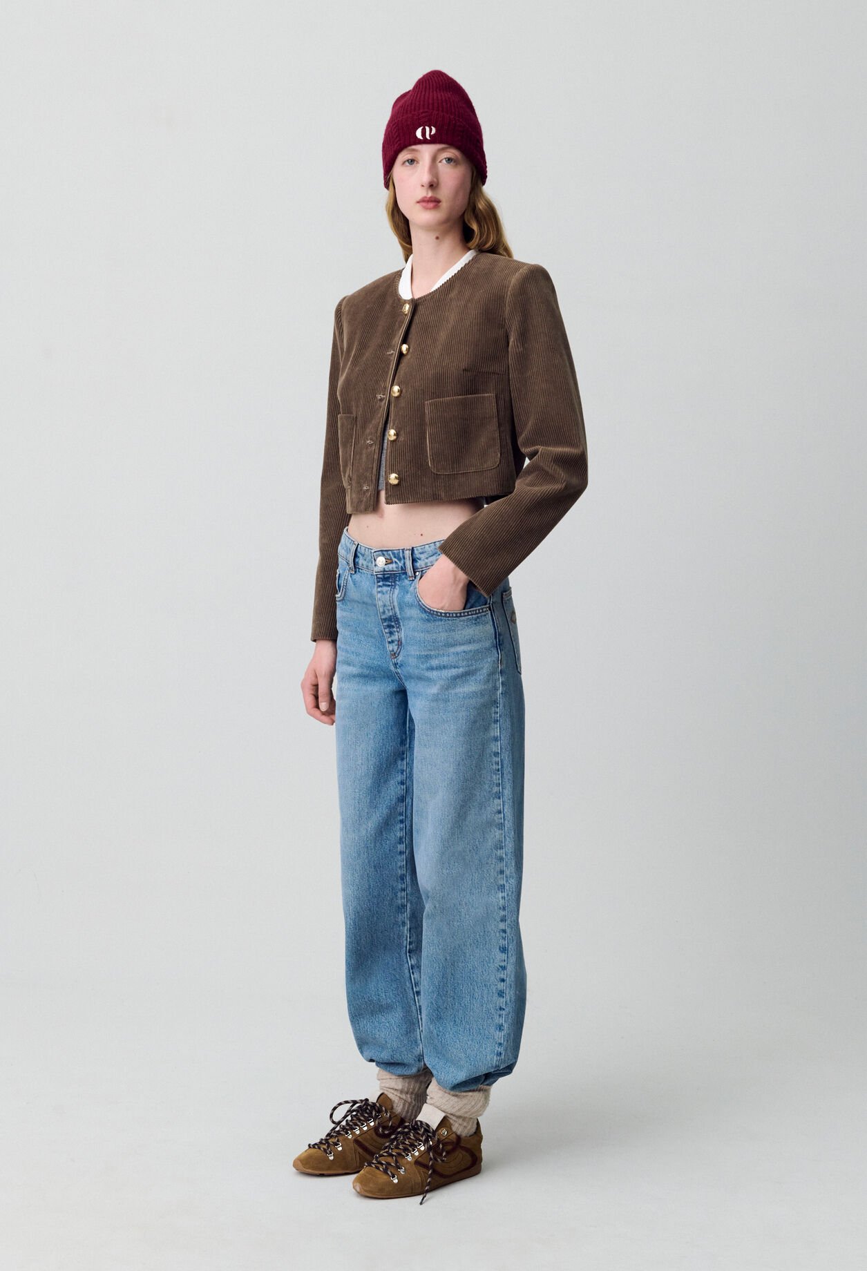 Kurze Boxjacke aus Samt