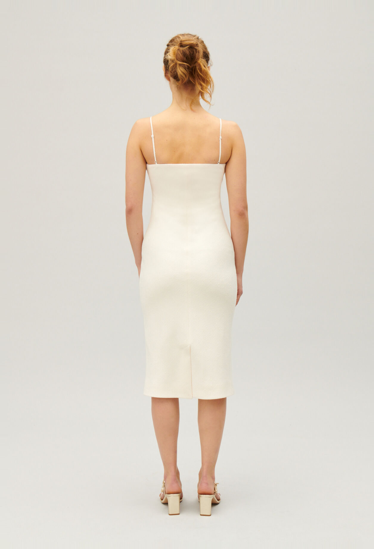 Kurzes Schlauchkleid Ecru