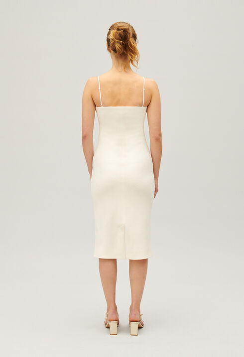 Kurzes Schlauchkleid Ecru