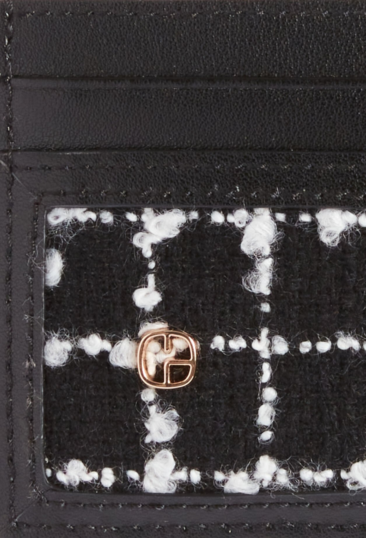 Kartenhalter aus schwarzem Tweed