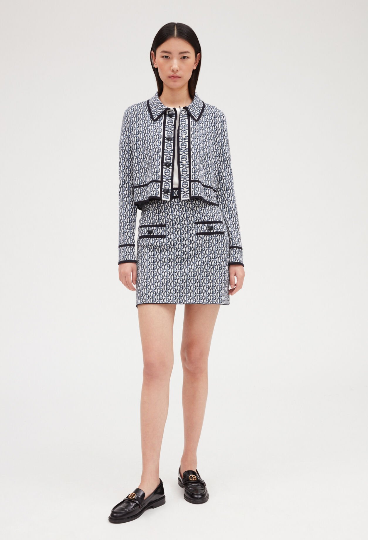 Kurzer Strickrock mit CP-Monogramm