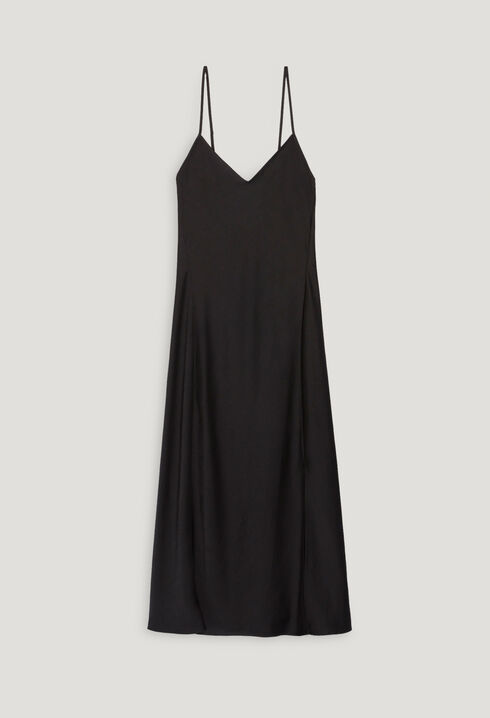 Midi-Negligé-Kleid schwarz 