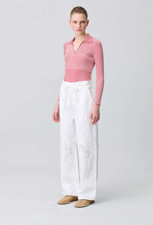 Baggy-Jeans mit Stickerei