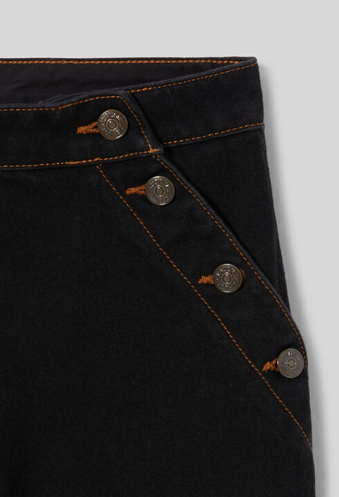 Schwarze Denim-Jeans mit Steg
