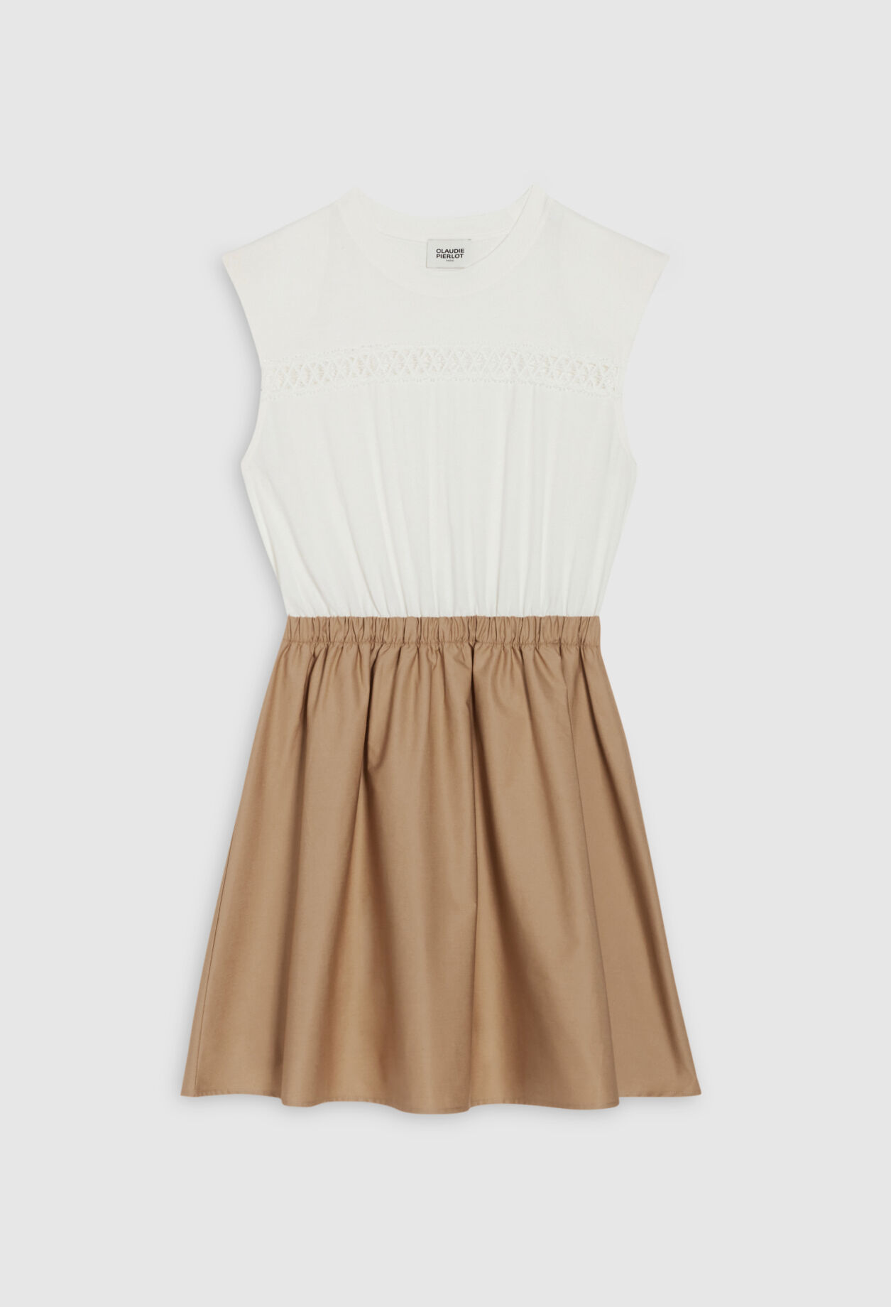 Langer zweifarbig kreisförmiger Kleid