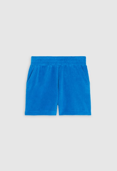 Shorts aus Frotteestoff, blau