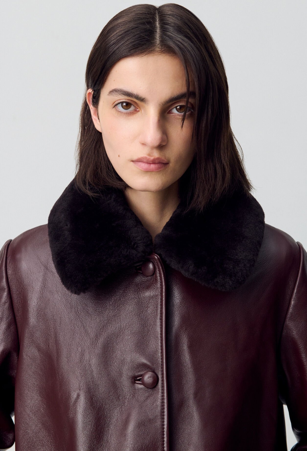 Weite Lederjacke