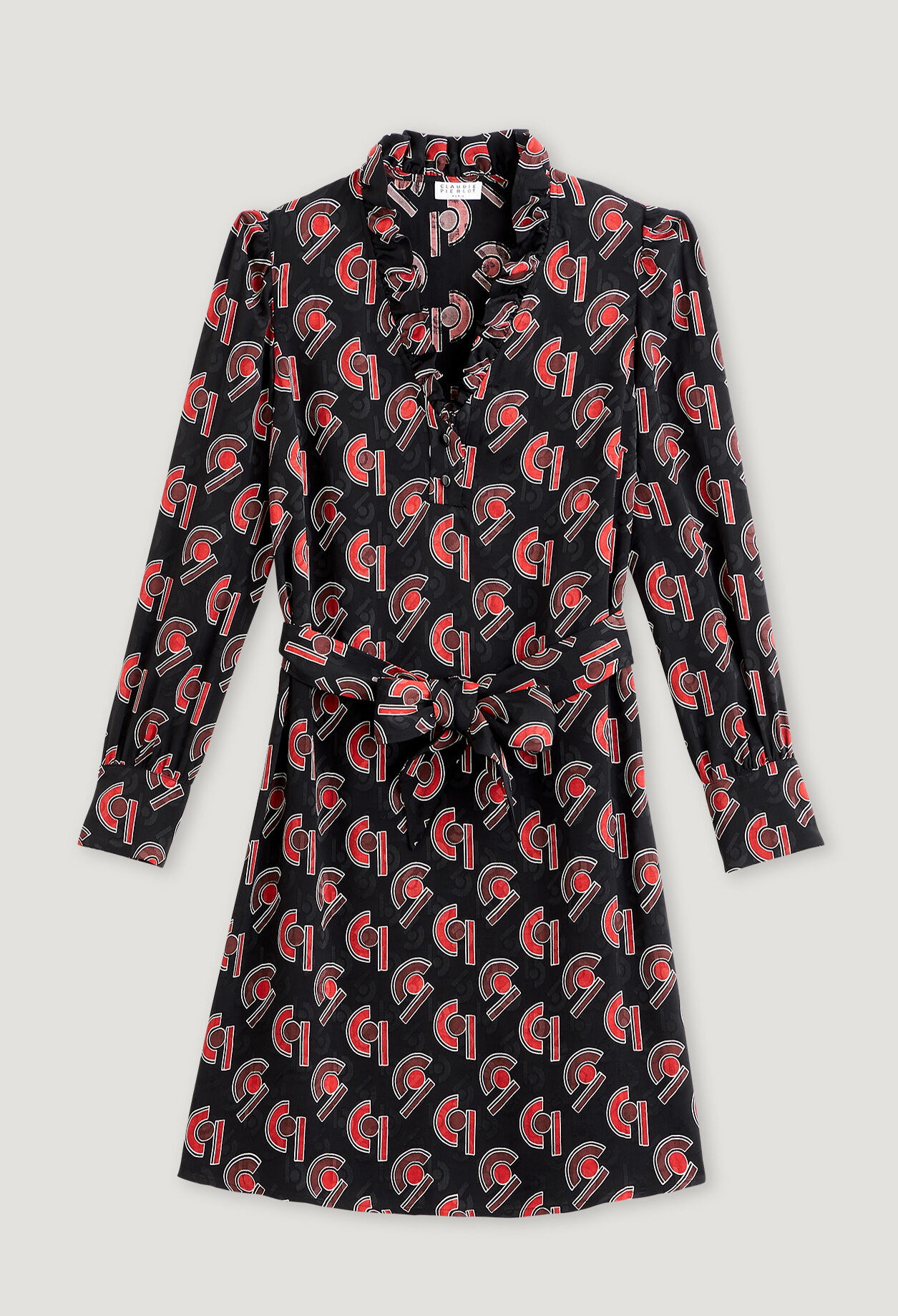 Fließendes gemustertes Seidenkleid