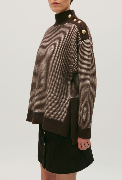 Zweifarbiger Strickpullover