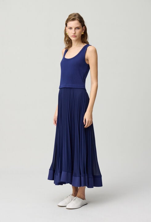 Langes Trompe-l'œil-Kleid