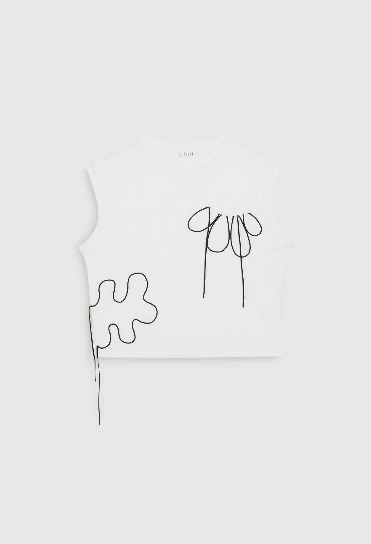 Besticktes T-Shirt aus Bio-Baumwolle.