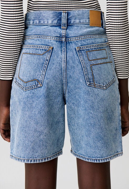 Denim-Shorts mit geradem Bein