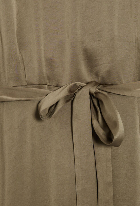 Midikleid aus Satin, khaki
