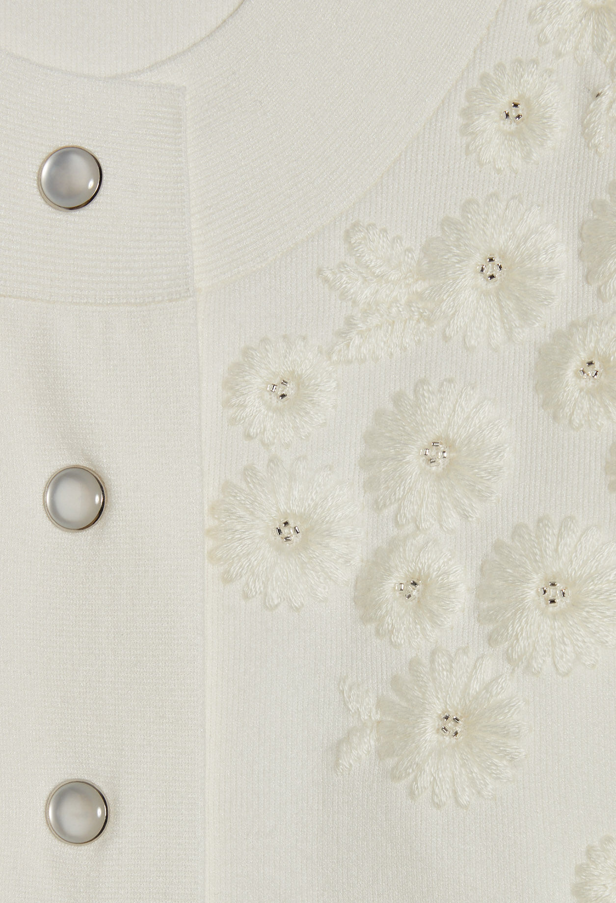 Strickjacke mit gestickten Blumen