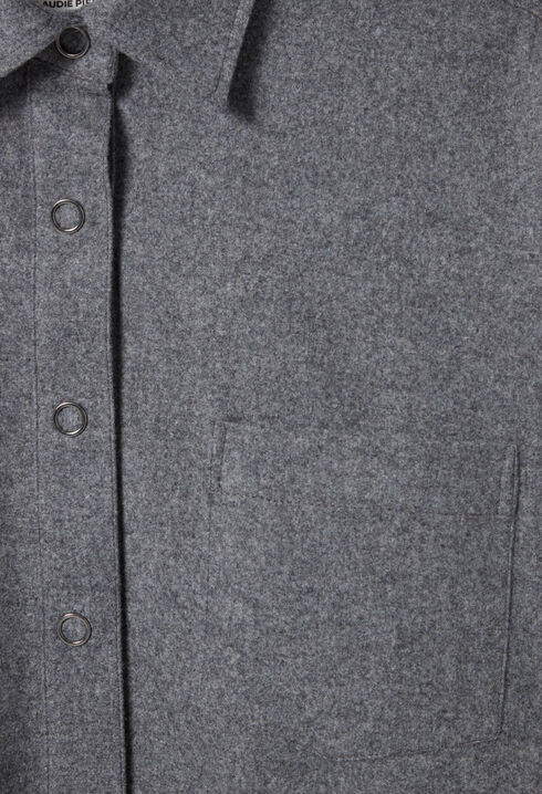 Oversize-Hemdjacke in Grau