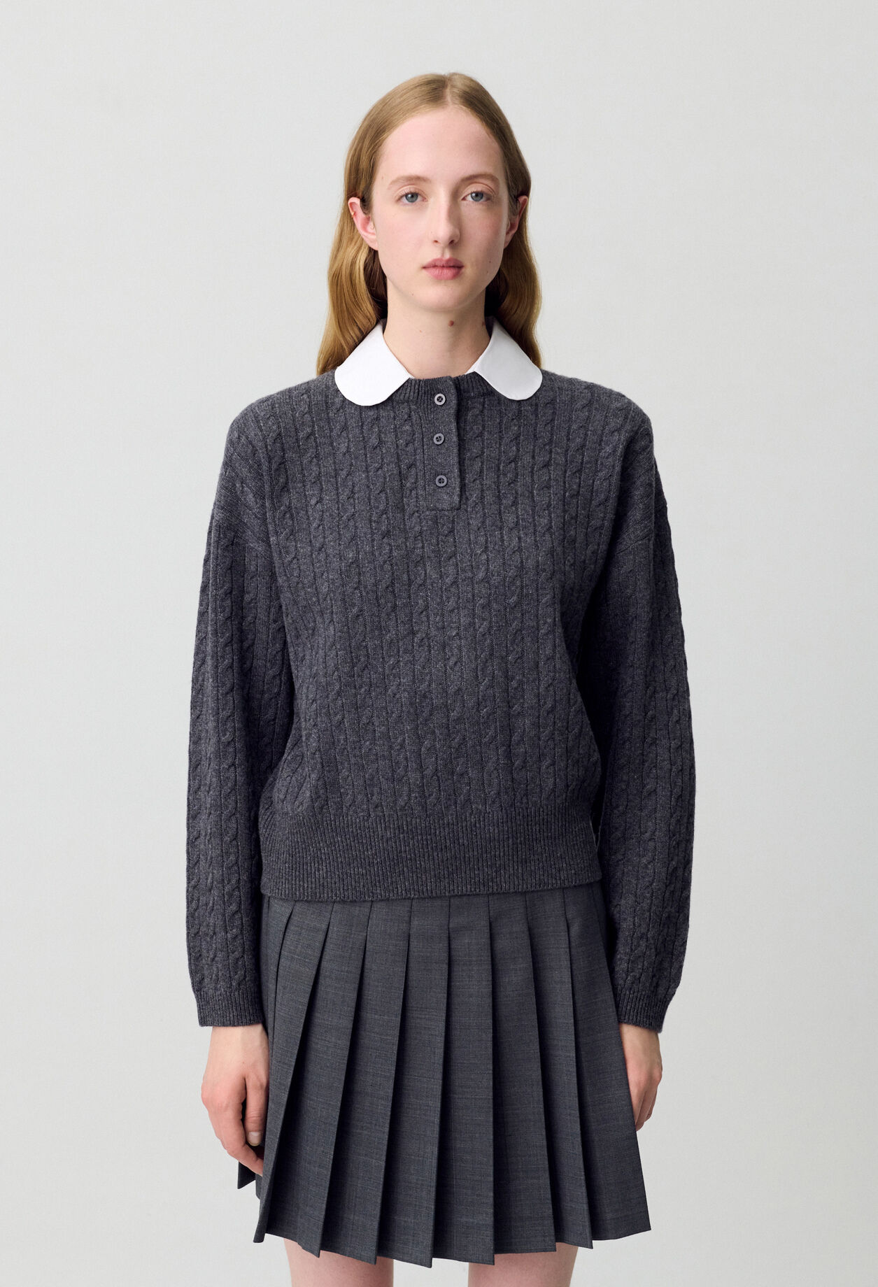 Pullover mit Bubikragen